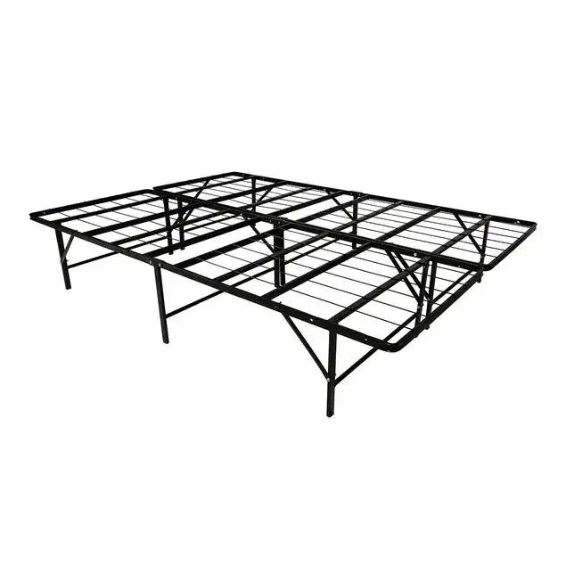High Rise Grid Design Platform Bed Frame, Retractable, Center Support, Multi-Size, Snap Setup, Unbendable, Compact and Versatile for Outdoor Activities