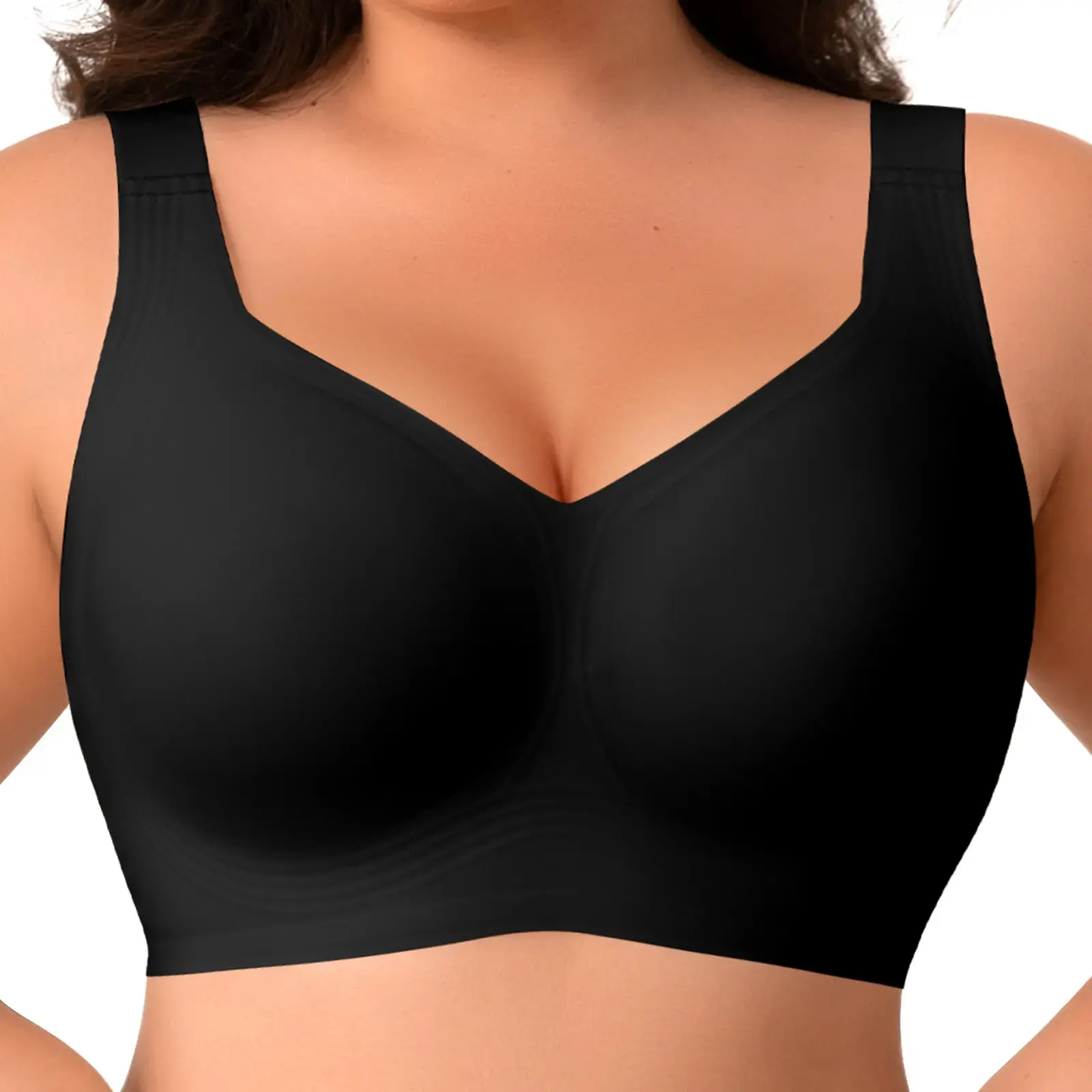 Werena Jelly Wireless Minimizer Bras for Women Full Coverage T-Shirt Bra for plus Size Comfortable Everyday Supportive Bra