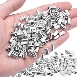 250Pcs 1/16"Cable Crimp Sleeves, Aluminum Wire Rope Crimping Loop Sleeve. Cable Ferrules for Cable and Wire Rope Crimp Double Barrel Crimp Sleeves (M1.5-1/16")