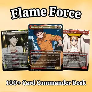 Proxy 100+ Card Commander Deck – Flame Force Custom Art Ready to Play Perfect Gift for Players & Collectors | EDH Commander Deck