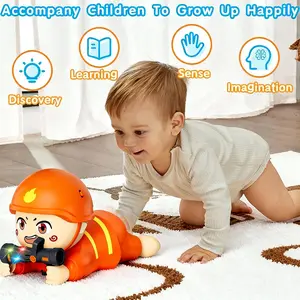 Sparkling New Drop: Crawling Soldier Toy with Music & Lights – Infrared Sensing, Auto-Steering, 0-6Y Kids & Pet Friend, Black Friday Special!