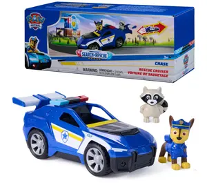 Paw Patrol: Search & Rescue, Chase Rescue Cruiser Vehicle with 2 Figures, Police Car Toy with Pull-Back Action, Kids Toys for Boys & Girls Ages 3+