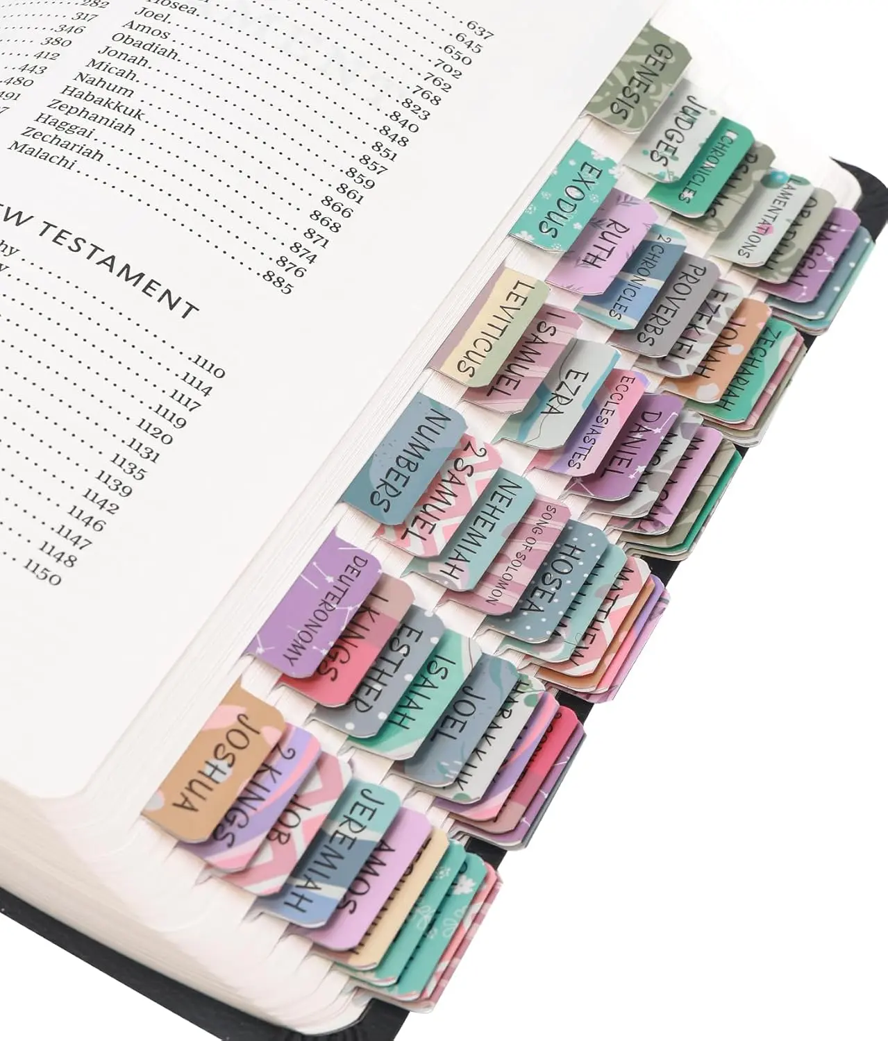 Laminated  Tabs for Women & Men - Large Print Tabs for Study Bibles, Boho Theme for Easy Navigation and Quick Reference - Easy-to-Read and Apply Tabs for  Ages-Uniform Theme