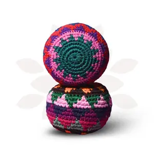 Crochet Multicolor Hacky Sack Stress Ball | Foot Sack - Guatemala outdoorfun
