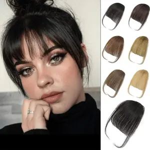 han hair clip in bangs women air thinning curtain flat black d wispy real faux