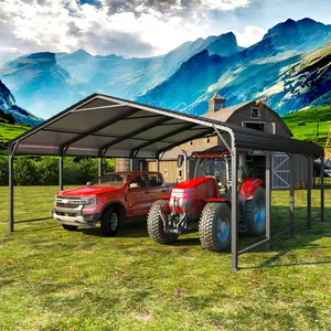 RoyalCraft 20x20 FT Metal Carport, Heavy Duty Canopy with Updated Roof & Enhanced Base, Multi-Use Carport Garage for Car, Truck, Boat, Tractors, Party