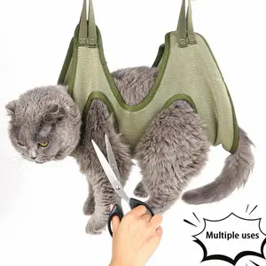 Pet Grooming Sling for Cats and Dogs 5-30 lbs Durable Breathable Material Anti-Scratch Bite Fixed Bag for Safe Nail Trimming and Bathing