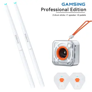 1 Set Electronic Virtual Air Drum Drumsticks Pedals Pocket Drum Set Gift for Beginners Practitioners