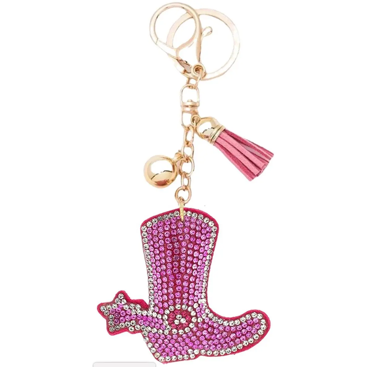 Pink Cowgirl Boot, Gold Hardware