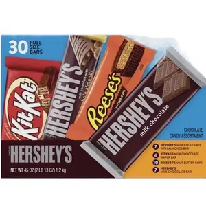 Choclate variety pack, 30-count - Delecios snack and cookie, KitKat, Hersheys, Reseas