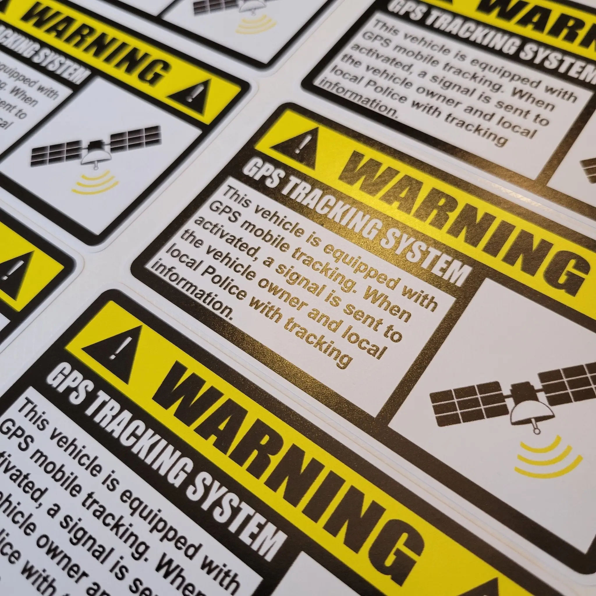 GPS Vehicle Car Alarm Security Caution Warning Decal Sticker, GPS Tracking Sticker for Cars