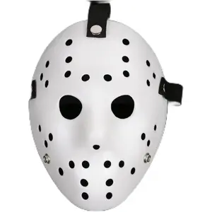Mask Cosplay Halloween Costume Mask Prop Horror Hockey Pure White
