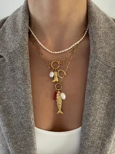 A Simple And Classic Ladies Necklace With A Functional Lollipop Chain Stainless Steel 18k Gold Plated Waterproof And Anti Allergy A Classic Cuban Fashionable Accessory Necklace Pendant Whimsical Necklace Neck Jewelry