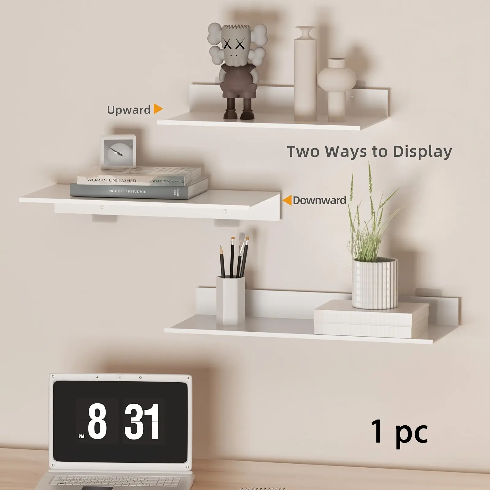 30/40/50cm Wall Shelf Unit Metal Bathroom Floating Shelves, No Drill Mirror Shower Organizer, Living Room Kitchen Storage Ledge, Wall Mounted Shelf, Shelfs For Wall
