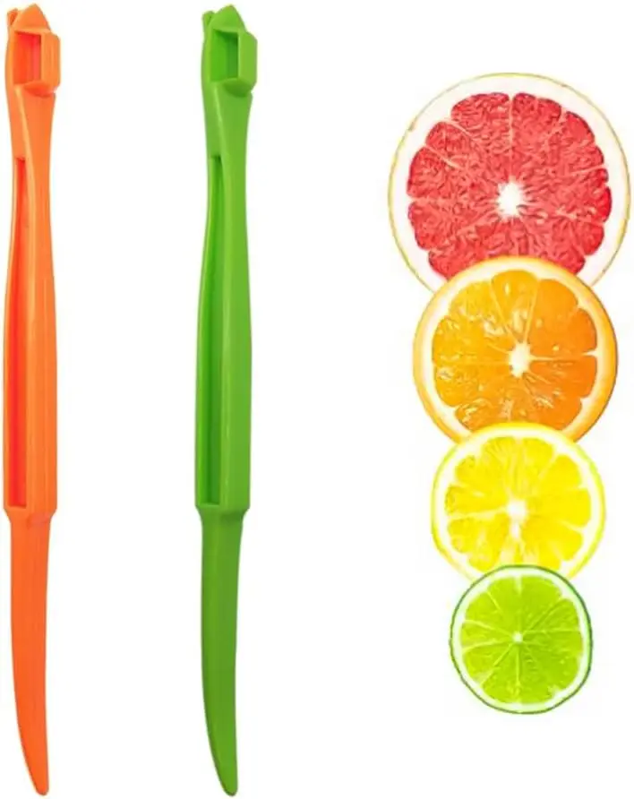50Pcs Orange Peeler tool Citrus Peeler Plastic Fruit and Vegetable Slicer Kitchen accessories Cooking Knife Kitchen Gadgets， (orange, green)