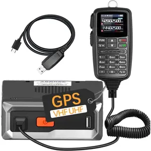 Mobile Ham Radio 30W GPS Dual Band 136-174MHZ/400-480MHZ NOAA VHF/UHF Long Range Base Station Two Way Radio with Speaker Mic,Air Band,Dual PTT,DTMF,500Channels for   Radios