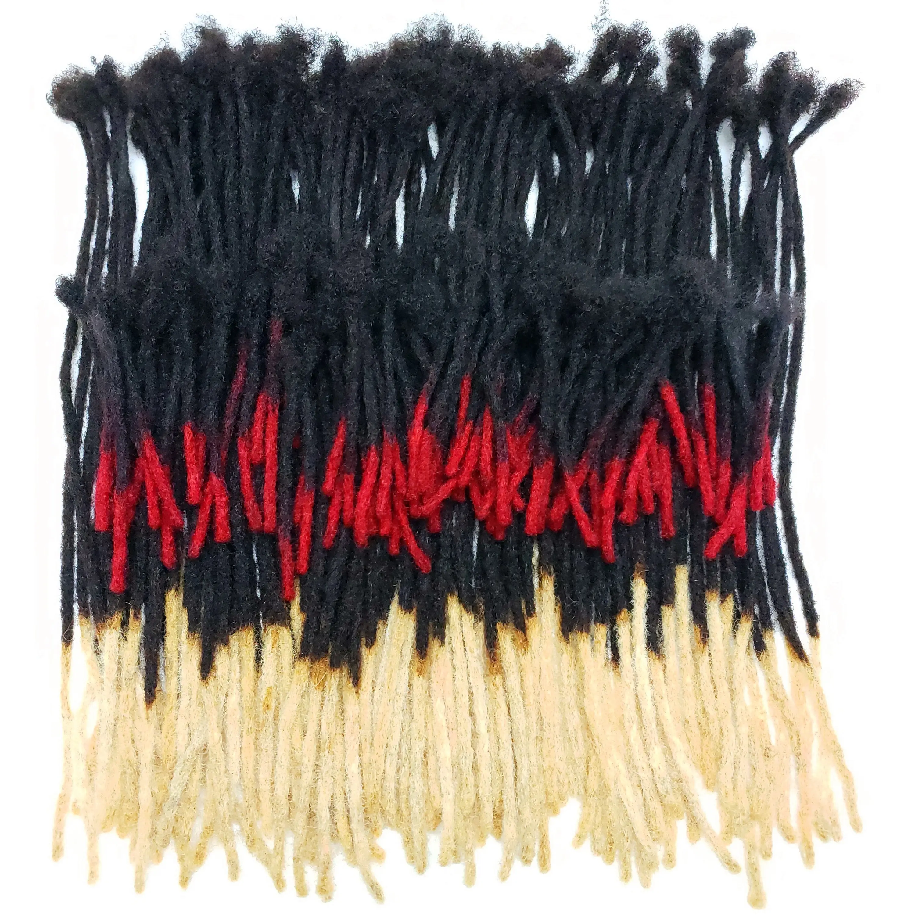 Real Human Hair Dreadlocks Extensions Handmade Medium 1/4" Width Pencil Sized Various Lengths With or Without Blonde or Red Tips - 25 LOCS Knotless Braided Wigs Curly Faux Locs
