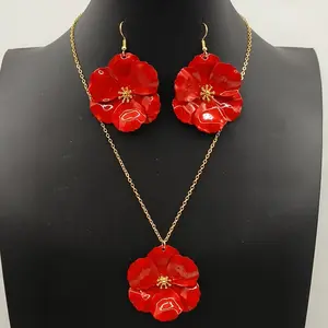 Fresh And Sweet Cute Flower Bud Candy-Colored Necklaces And Earrings