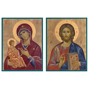 Icon of Christ and Theotokos (5” x 4”)