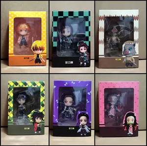Demon Slayer Q Version Nendoroid Models: Kimetsu no Yaiba Tanjiro Kamado, Nezuko, Zenitsu Agatsuma, Giyuu