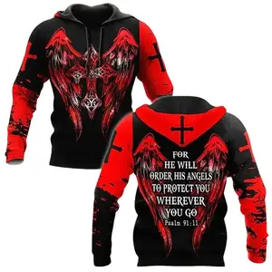Vintage Jesus PSALM 91:11 3D Hoodie for Men and Women, Trendy 3D Hoodie, Graphic Pullover Hoodie, Cool Unisex Fashion Top