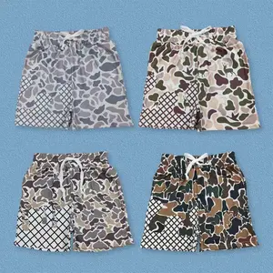 Boys' Ultra-Soft Camo Shorts, Ice Cream Drop Hunting Camouflage Print, Elastic Waist Shorts with Adjustable Drawstring, Pocket Design for Cozy Stylish Wear
