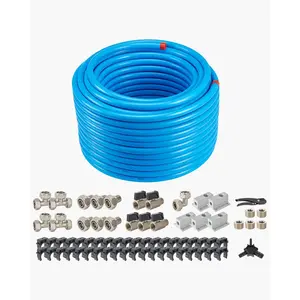 fathersdaygift  VEVOR Air Compressor Line Kit, 200FTx 3/4, HDPE-Aluminum Compressed Air Piping System, Leak-Proof Easy-to-Install, Compressed Air Line Tubing Kit for Garages Workshops, Blue