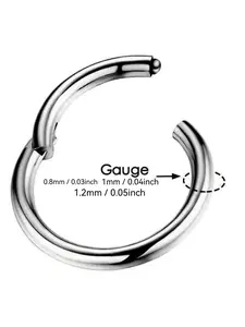 1pc Titanium Nose Hoop Septum Piercing Clicker, 18g Hinged Segment Rings, Lip Helix Daith Conch Cartilage Earrings, Sexy Jewelry, Septum Pierced Ring, Nose Rings Hoops