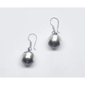 Oxidized Silver Bead Earrings