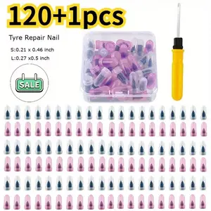 Vulcanizing Rubber Screw Plug Kit for Cars & Motorcycles Emergency Puncture Repair Tool with Plug Head Heat Resistant Tire Plug Set