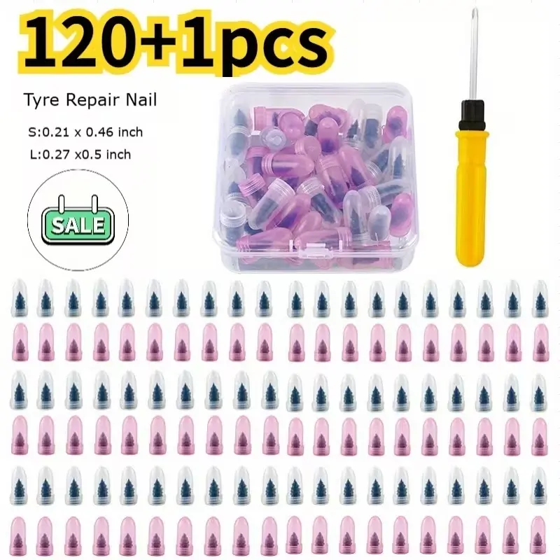 Vulcanizing Rubber Screw Plug Kit for Cars & Motorcycles Emergency Puncture Repair Tool with Plug Head Heat Resistant Tire Plug Set