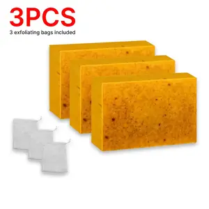 3PCS Lemon Turmeric Kojic Acid Soap Bar Cleanser, Brightening Cleanser for Face & Body, Glowing Skin Cleansing for the Whole Family Facial
