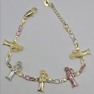 THE GRIM REAPER/LA SANTA MUERTE fashion bracelet 3-colors gold-plated 7 to 9"inches