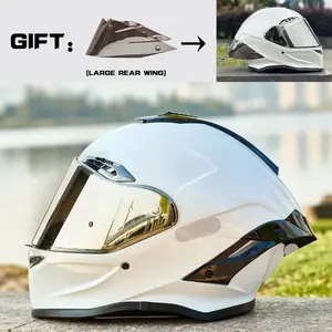 Nbtk Brand Full-Face Motorcycle Helmet, A cool big spoiler as a gift.ECE Safety Certification.Abs Material with Eps Padding, Adjustable Ventilation, UV Protection, Unisex, 3C & Dot Certified