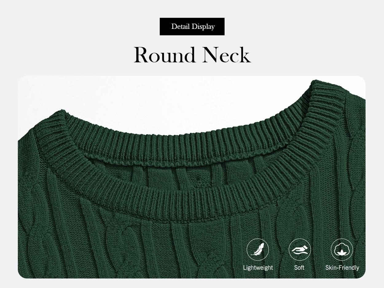 AUSELILY MEN Cloud Soft Jacquard Knit Sweater Men's Crewneck Textured Pullover Casual Fall Winter