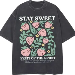 Christian Shirt, Boho Christian Strawberry, Fruits of the Spirjt, Christian Shirt, Floral Jesus Apparel, Cottagecore Top, Bible Verse Tee