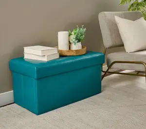 Faux Leather Tufted Collapsible Bench w/ Tray by Valerie