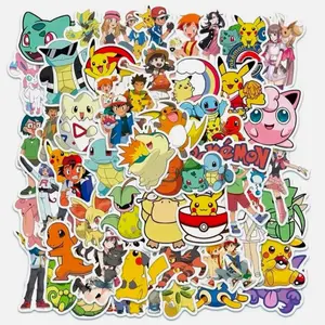 50 Pcs Pokemon Stickers Squirtle With Glasses and Friends Collection
