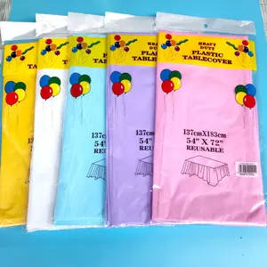 Rectangular disposable colored tablecloth, PE solid color tablecloth, ins-style birthday party dessert table decoration