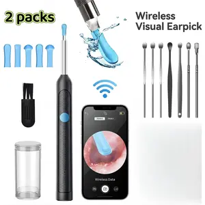 Ear Wax Removal Tool, Otoscope with 1920P HD Camera, with 7pcs Set of Metal Ear Spoons, with 6 LED Lights for iPhone iPad Android Smart Phone, Perfect Gift for Men and Women - Ideal Mother's Day Gift for Mom & Family earwax cleaner soft silicone tip kit