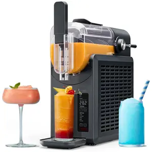 Slush-ease Slushie Machine  Frozen Drink Maker & Slushy With 5 Presets + Custom Option Easy-dispensing Lever For Margaritas Frappes And Slushies - Black