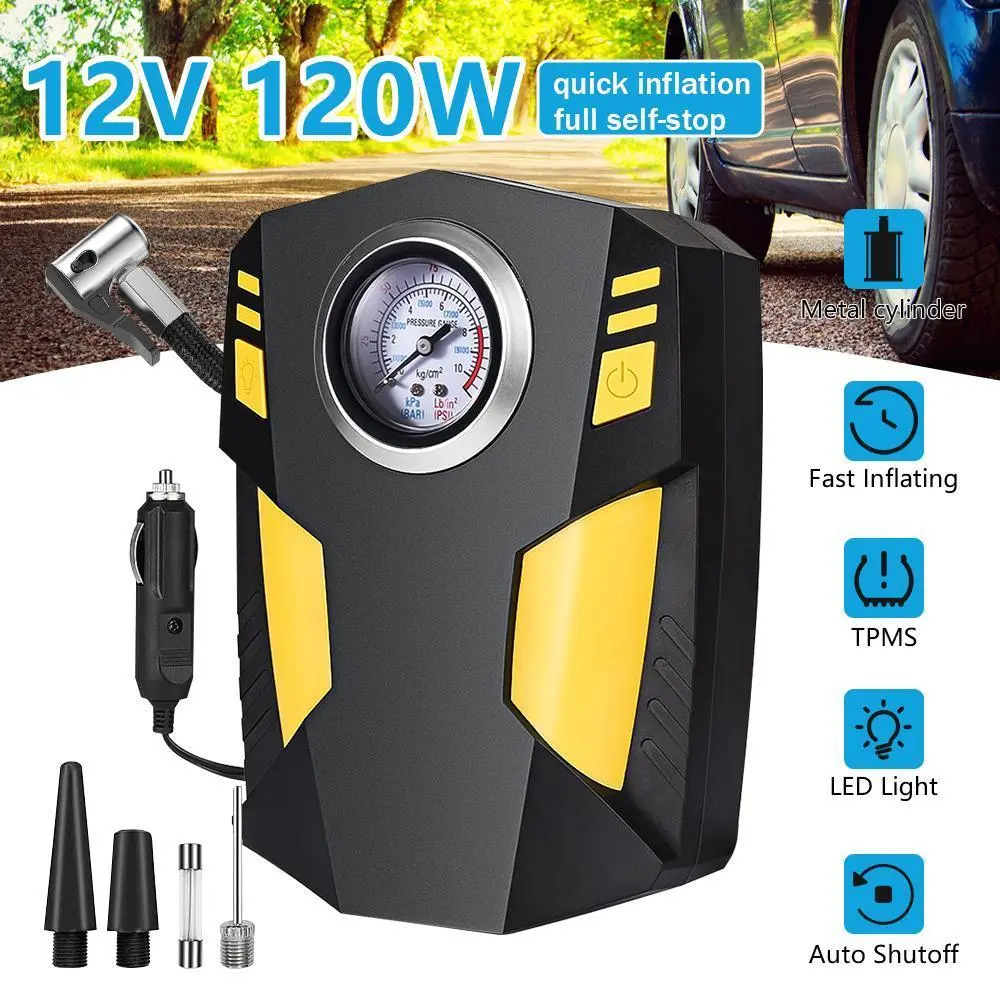 150 PSI Digital Automotive Vehicle Tire Inflator - Compact ABS Plastic 12V Electric Air Compressor for Cars & Bikes, Portable Auto Air Pump