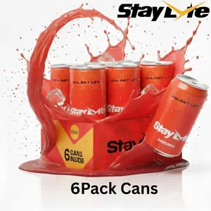 Gym Boost Drink StayLyte Hibiscus Rush 6-Pack Sparkling Drink – Hibiscus Flavor, 355ml | Electrolyte Boost, Natural Energy, Sugar-Free, Hydration Support, B & C Vitamins, Vegan, Antioxidant-Rich, Sport Drink, No Additives