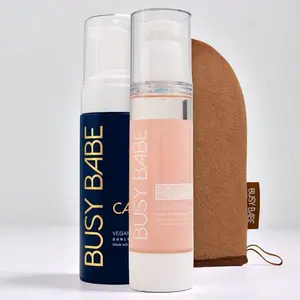 Busy Babe CABO NIGHTS Bronzing Bundle - Sunless Face Tanning Mist Solution & Radiant Glow Mousse - Vegan Friendly, Non-Comedogenic, Natural DHA Actives