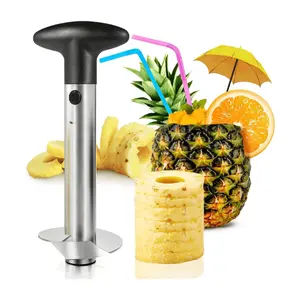 Pineapple Corer, [Upgraded, Reinforced, Thicker Blade] Newness Premium Pineapple Corer Remover, Stainless Steel Pineapple Core Remover Kitchen Tool with Sharp Blade for Diced Fruit Rings, Yellow