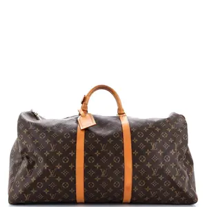 Pre-owned Louis Vuitton Canvas Coated Travel Bags Keepall Bag Monogram Canvas 60 by Rebag