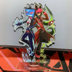 Alastor Vox 6 inches Acrylic Standee, Hazbin Hotel Desk Decor, Alastor Vox Gift Hazbin Hotel Standees Funny Acrylic Decor For Fan