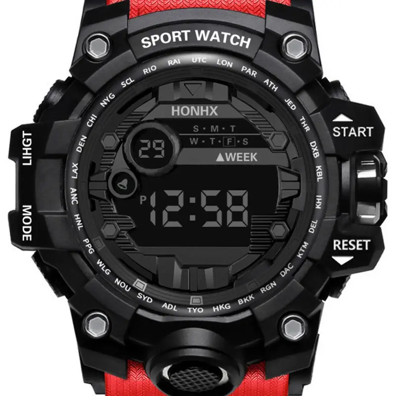 Men's Sports Multifunctional Night Glow Outdoor Fashion Large Dial Electronic Watch, Stylish Analog Display, Durable Design, Fashionable Digital Watch