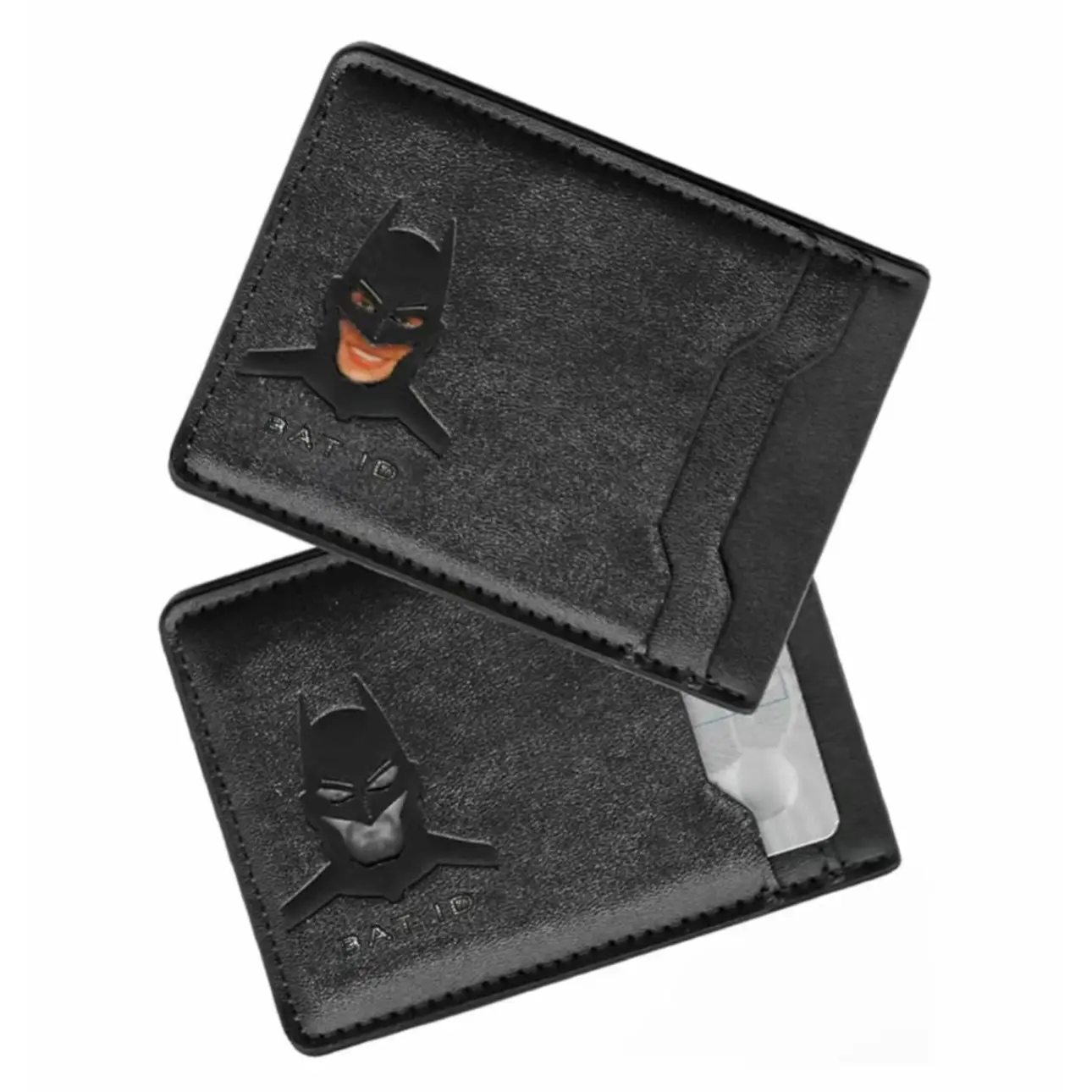 Leather Bat Wallet - Stylish Superhero Design, Durable Bifold Wallet with Multiple Card Slots, Cash Compartment, and Iconic Logo (1 Piece)