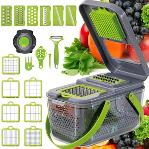New vegetable chopper with container 22 in 1 multiple kitchen tool vegetable chopper and chopped onion potato food anf fruit